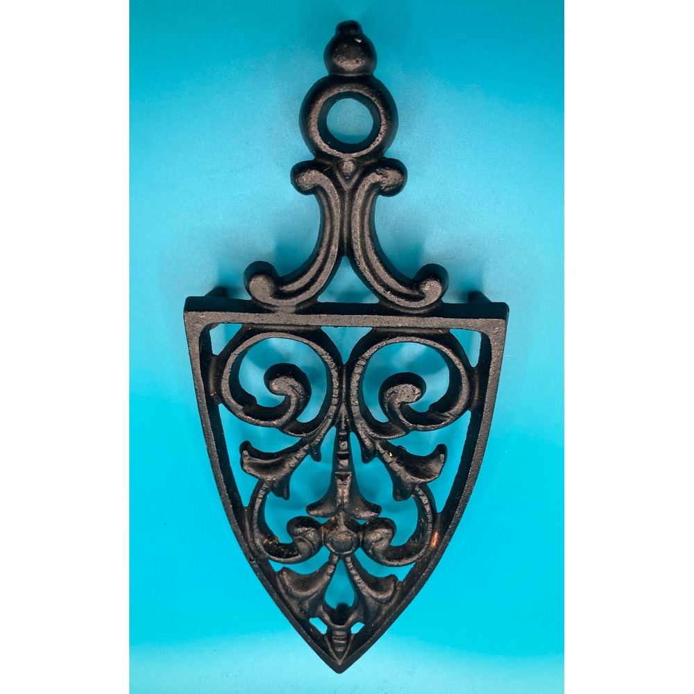 Trivet Black Cast Iron Filigree Scroll Sad Iron Shape